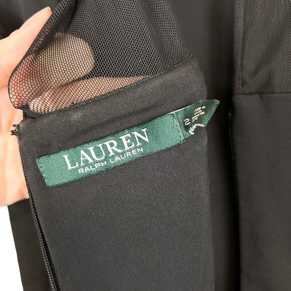 Lauren Ralph Lauren‎ Black Beaded Full Length Gown Size 2 - Picture 11 of 14